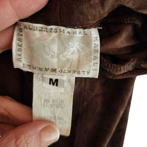 Vintage Y2K Alberto Makali Cropped Wide Leg Palazzo Pants Womens Size M Brown - Picture 6 of 6